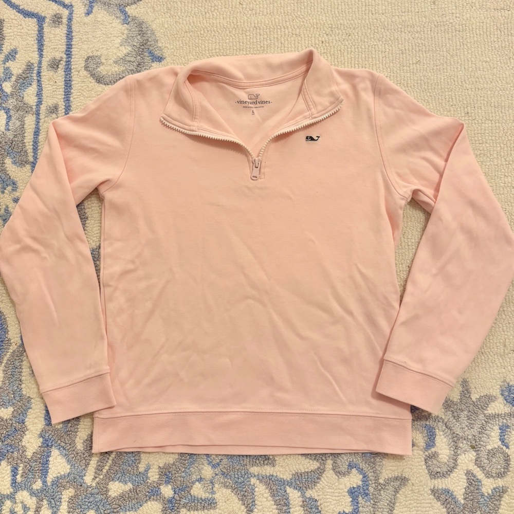 Vineyard Vines Women's Pink Quarter-Zip Sweater